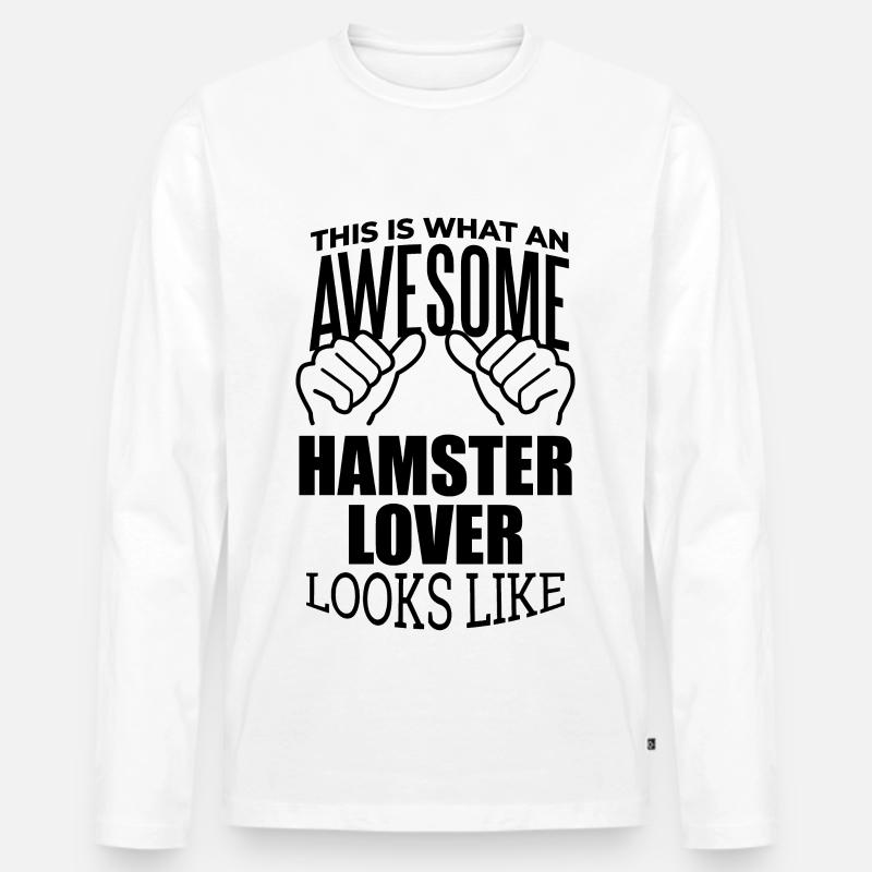 Hamster - Männer Premium Bio Langarmshirt - Weiß