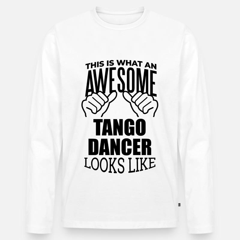 Tango - Männer Premium Bio Langarmshirt - Weiß