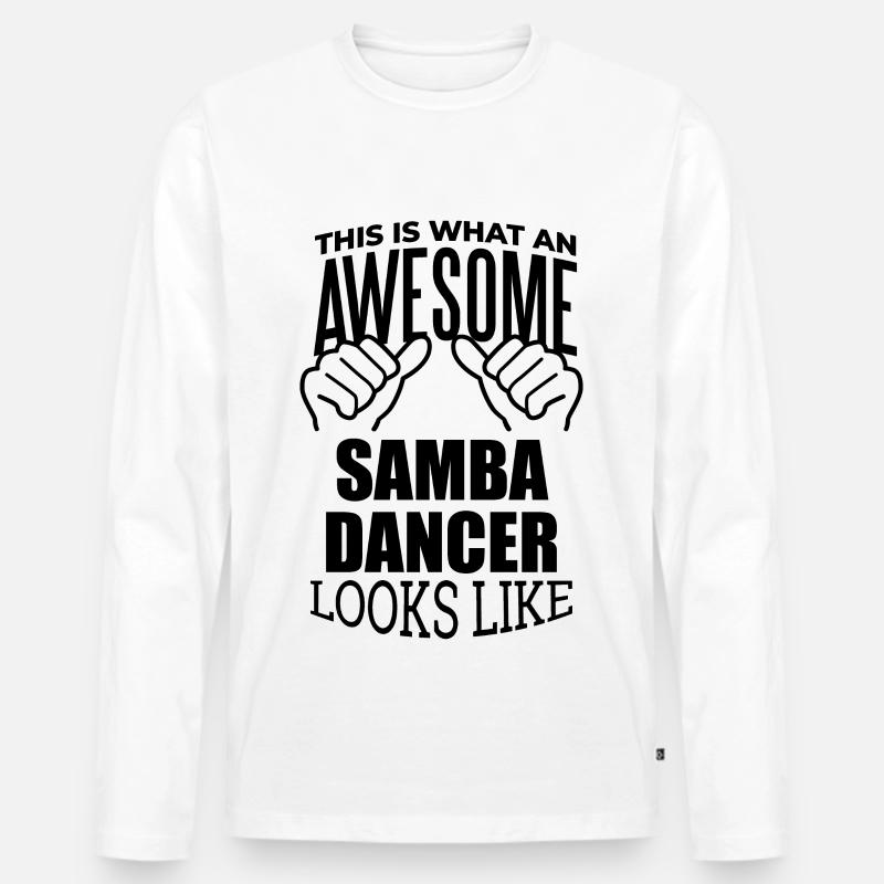 Samba - Männer Premium Bio Langarmshirt - Weiß