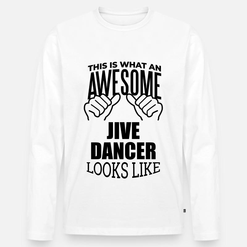 Jive - Männer Premium Bio Langarmshirt - Weiß