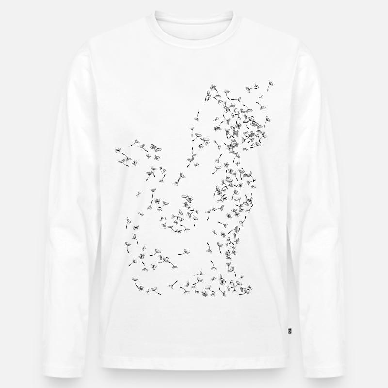 Katze Pusteblumen Löwenzahn - Männer Premium Bio Langarmshirt - Weiß