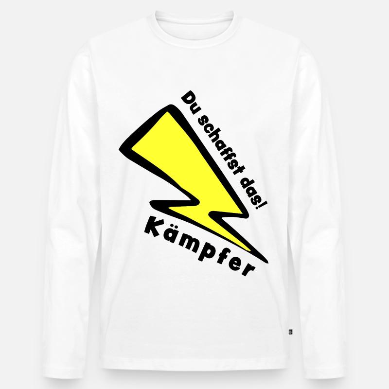 Kämpfer - DU SCHAFFST DAS!  - Männer Premium Bio Langarmshirt - Weiß