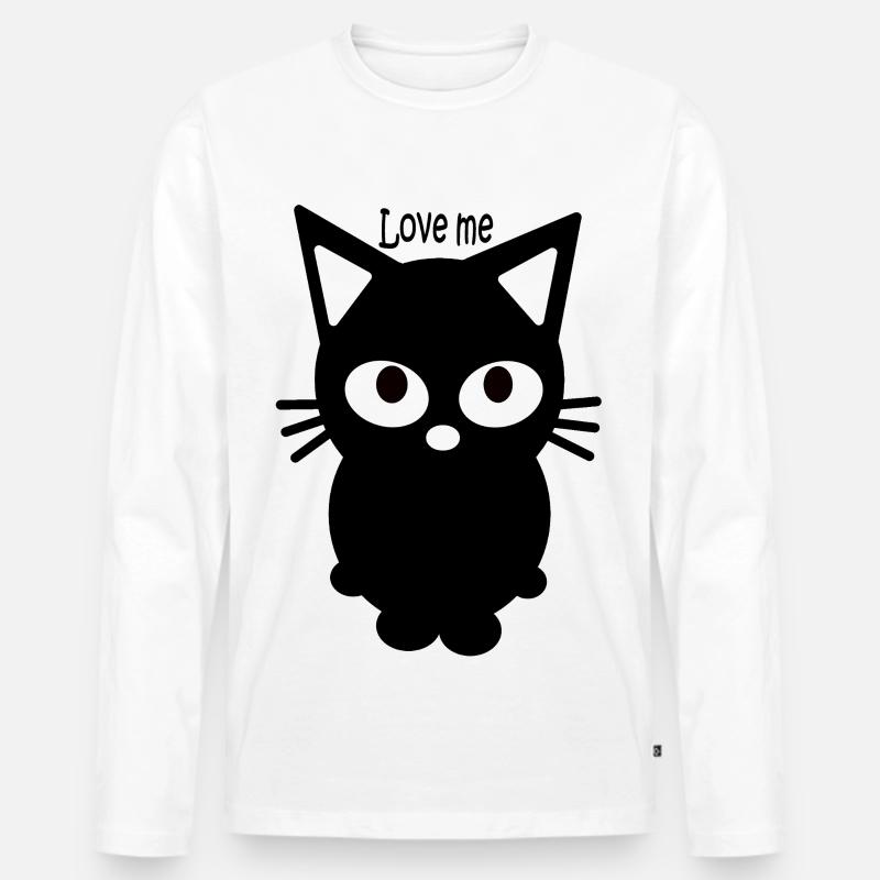 Kätzchen - Männer Premium Bio Langarmshirt - Weiß