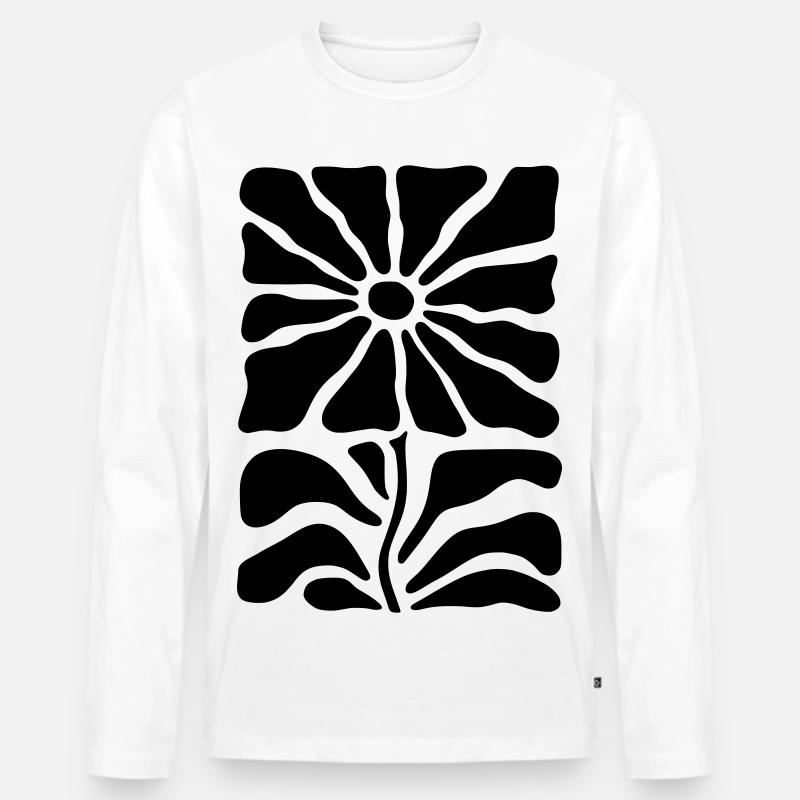 Bloom Design - individuelle Designfarbe! - Männer Premium Bio Langarmshirt - Weiß