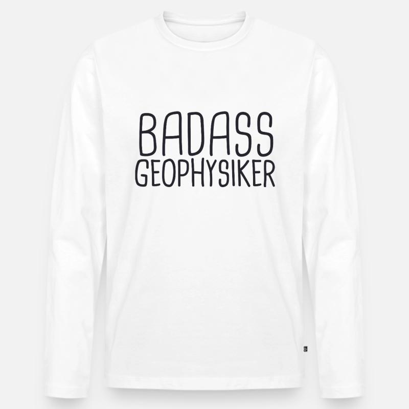 Geophysiker Badass Geophysik - Männer Premium Bio Langarmshirt - Weiß