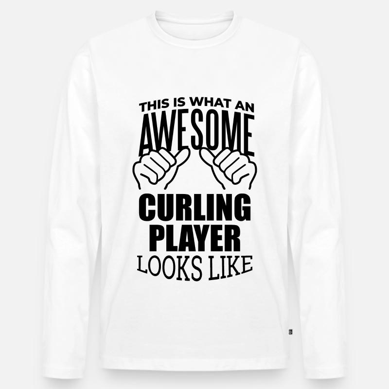 Curling - Männer Premium Bio Langarmshirt - Weiß