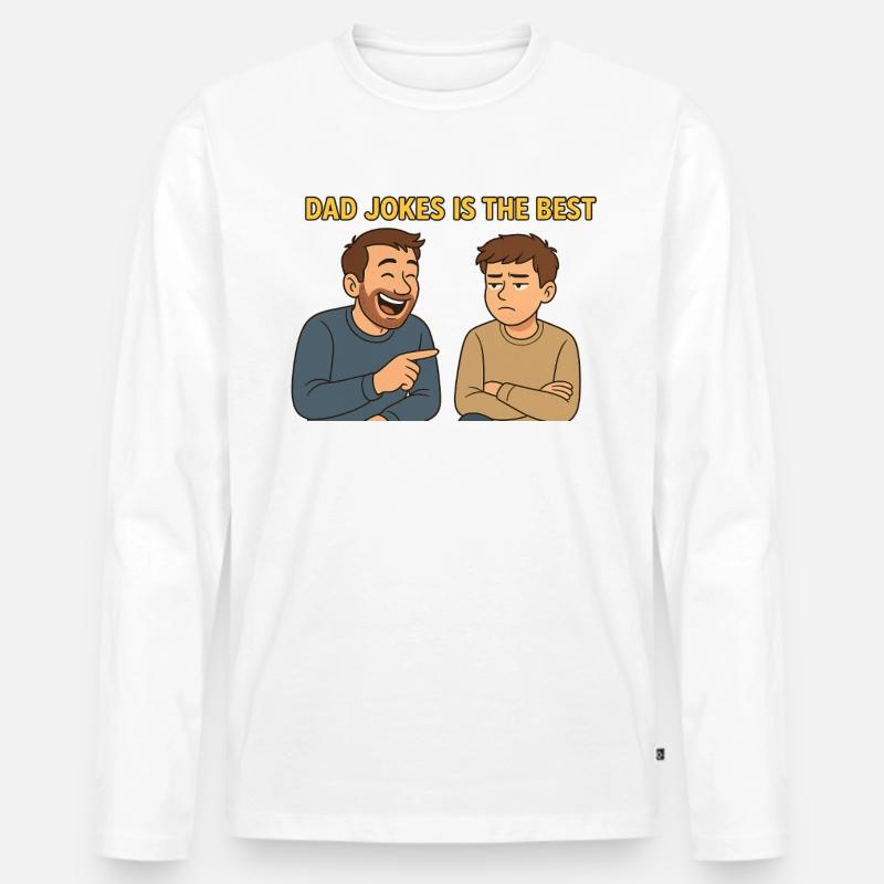Vaterwitze sind die besten - Männer Premium Bio Langarmshirt - Weiß