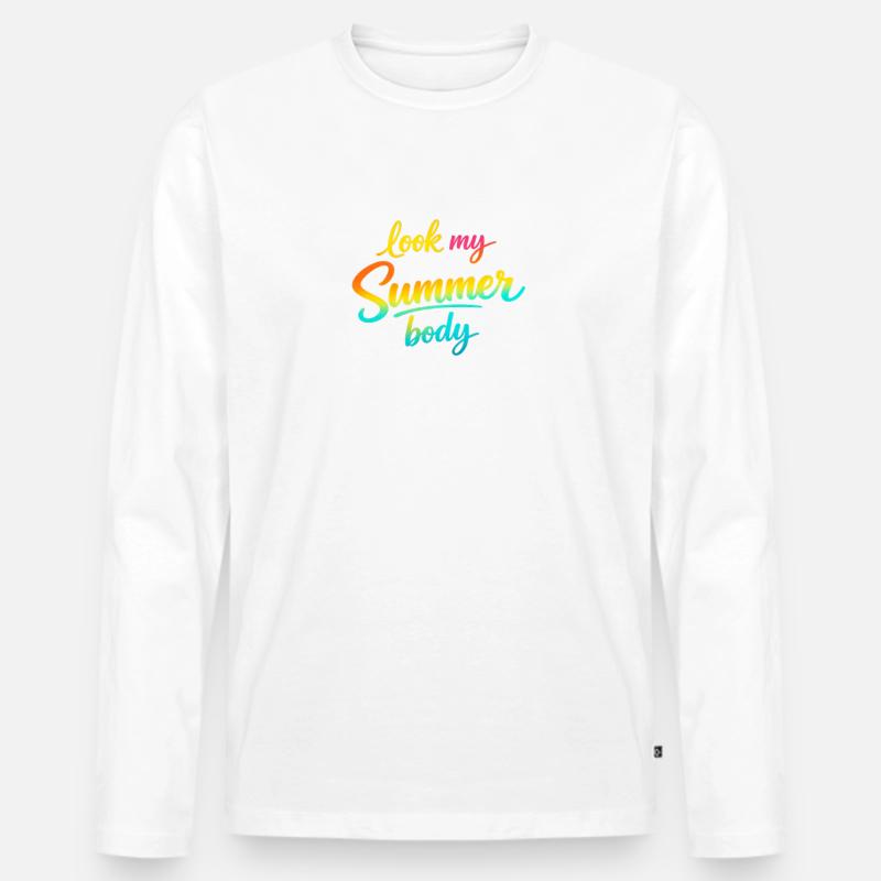 Schau, mein Sommerkörper! - Männer Premium Bio Langarmshirt - Weiß