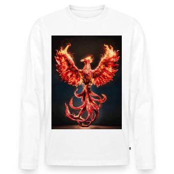Phönix-Feuerwappen Burst - Männer Premium Bio Langarmshirt - Weiß - Vorne - Nico (187cm)