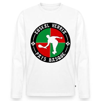 pelote basque 07 - T-shirt manches longues Premium bio Homme - blanc - Devant - Nico (187cm)