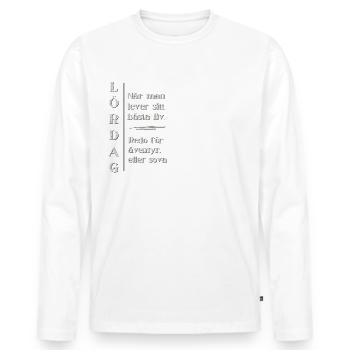 Saturday – Your best life - Men's Premium Organic Long Sleeve Shirt - white - Front - Nico (187cm)