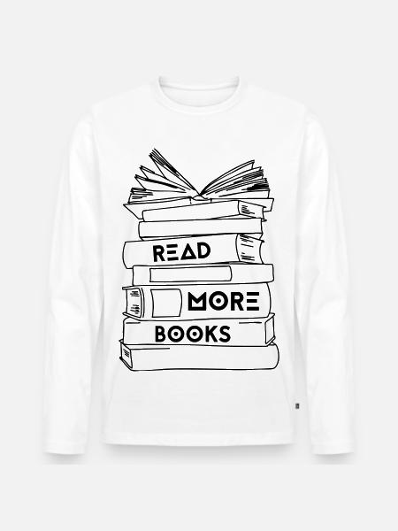 Read More Books - Colour - Men's Premium Organic Long Sleeve Shirt - white