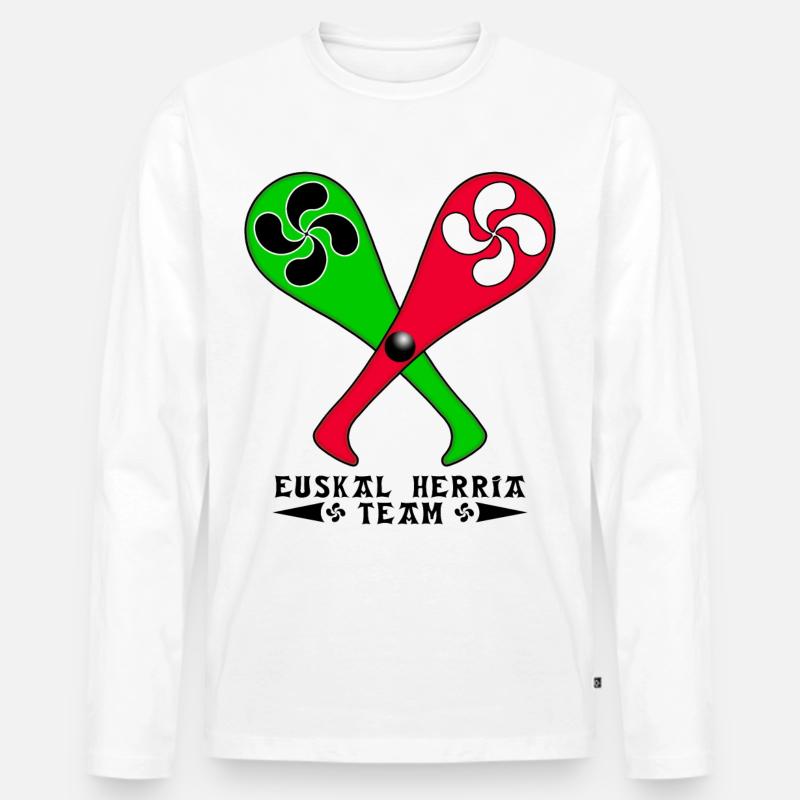 Euskal Pilotari Design - Männer Premium Bio Langarmshirt - Weiß