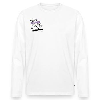 Vinyl Record | Motif Vinyle Musique - T-shirt manches longues Premium bio Homme - blanc - Devant - Nico (187cm)