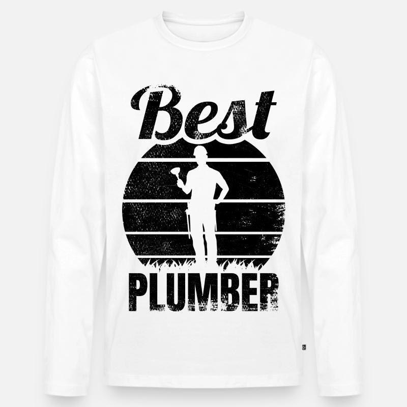 Bester Installateur - Männer Premium Bio Langarmshirt - Weiß