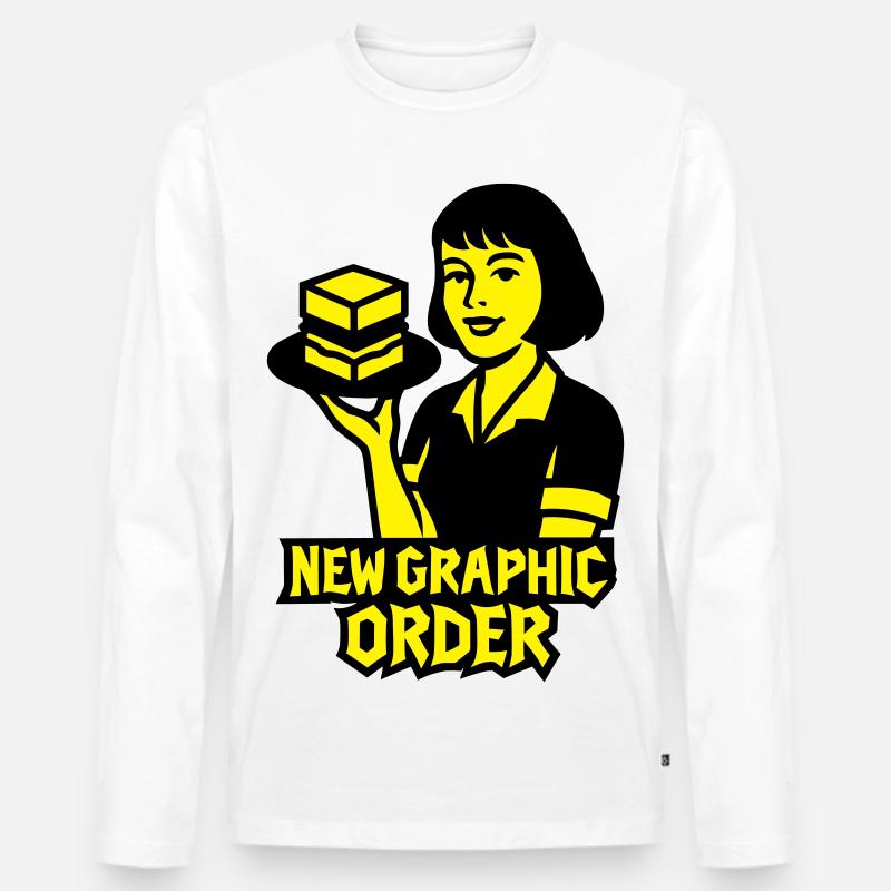 New Graphic Order #1 - Männer Premium Bio Langarmshirt - Weiß