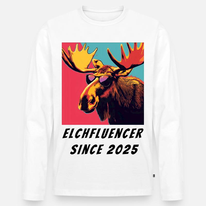 Emil - Elchfluencer since 2025 - Männer Premium Bio Langarmshirt - Weiß