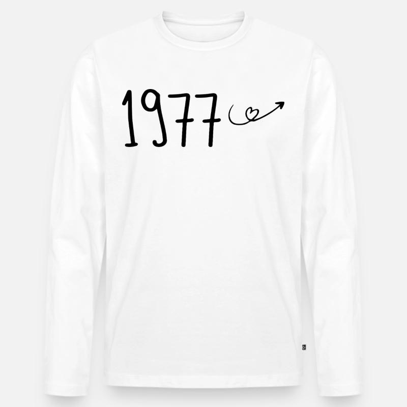 1977 Jubiläum 1977 Retro 1977 - Männer Premium Bio Langarmshirt - Weiß