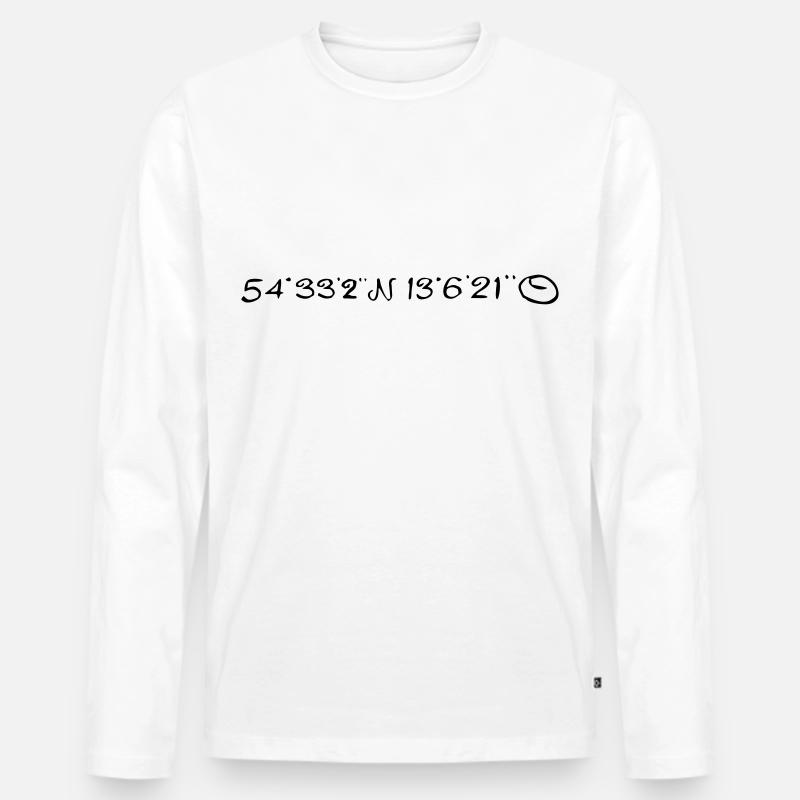 Mittelpunkt der Insel - Männer Premium Bio Langarmshirt - Weiß