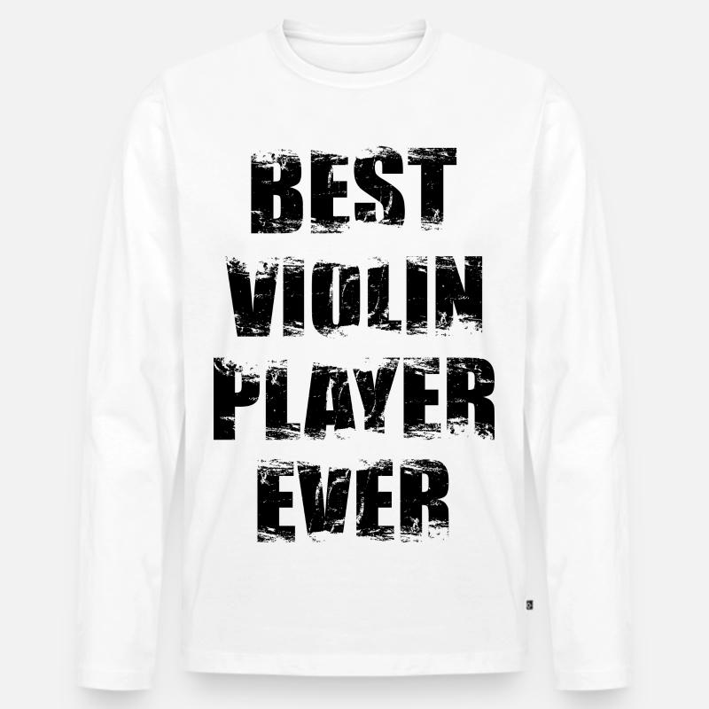Bester Violinist - Männer Premium Bio Langarmshirt - Weiß