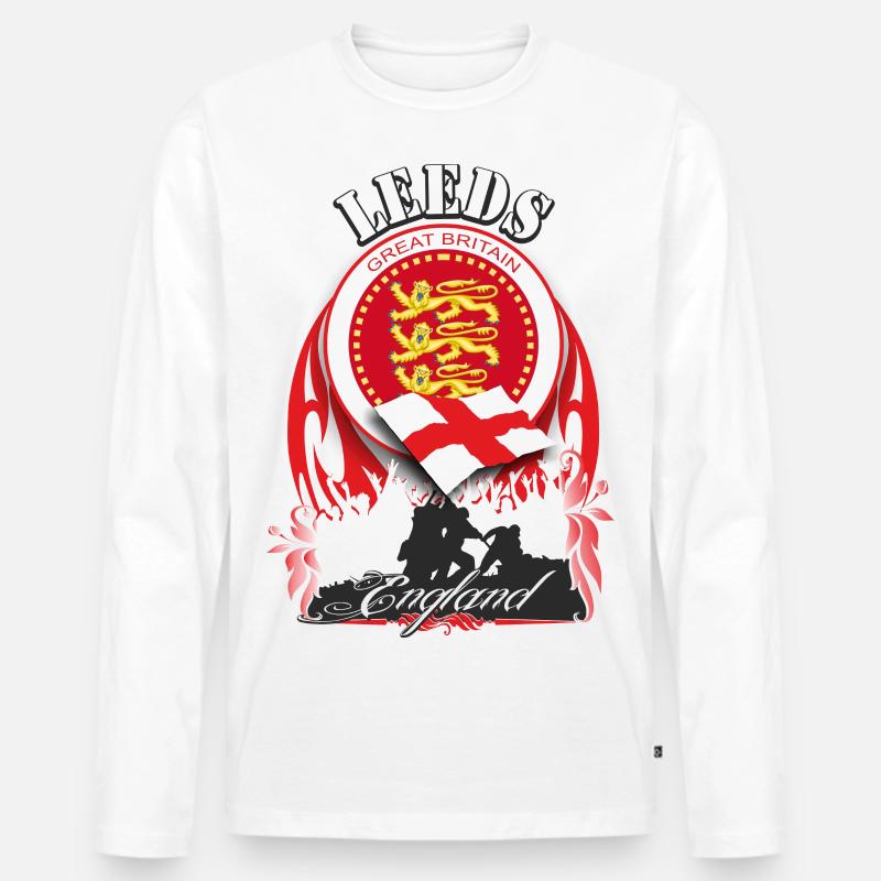 leeds - Männer Premium Bio Langarmshirt - Weiß