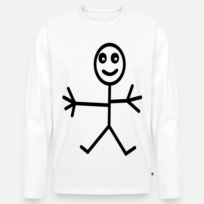 comic - Männer Premium Bio Langarmshirt - Weiß