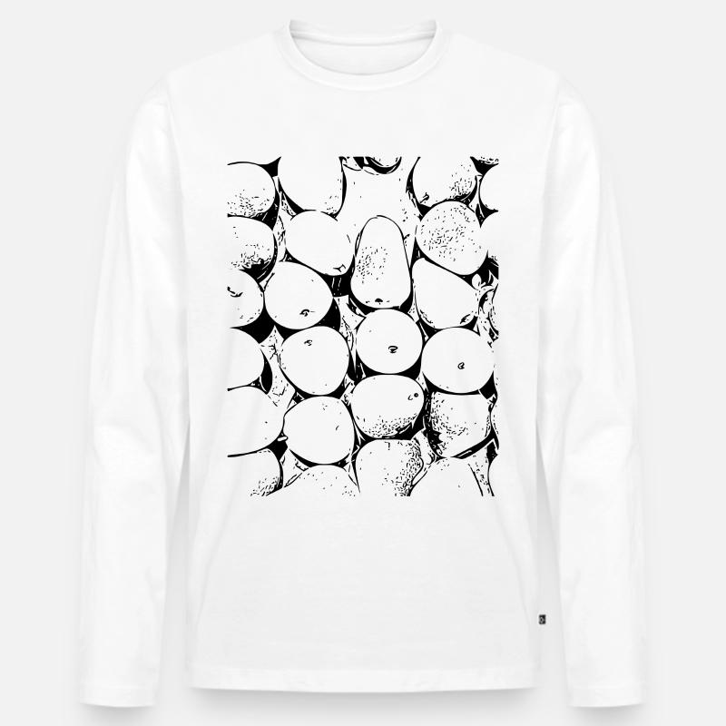 Birne - Männer Premium Bio Langarmshirt - Weiß
