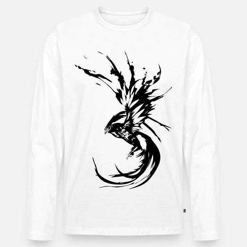 Phönix-Mythischer Vogel - Männer Premium Bio Langarmshirt - Weiß