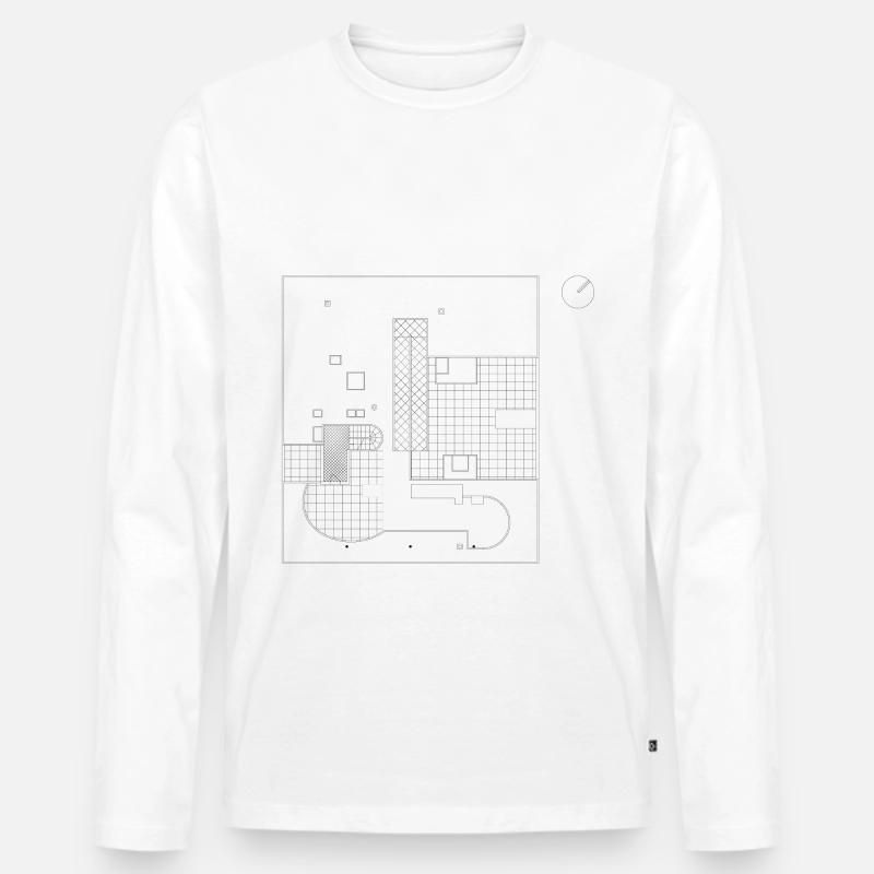 ARCHITECTURE Plan - Männer Premium Bio Langarmshirt - Weiß