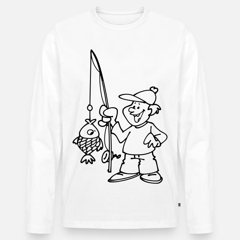 Fischer - Männer Premium Bio Langarmshirt - Weiß