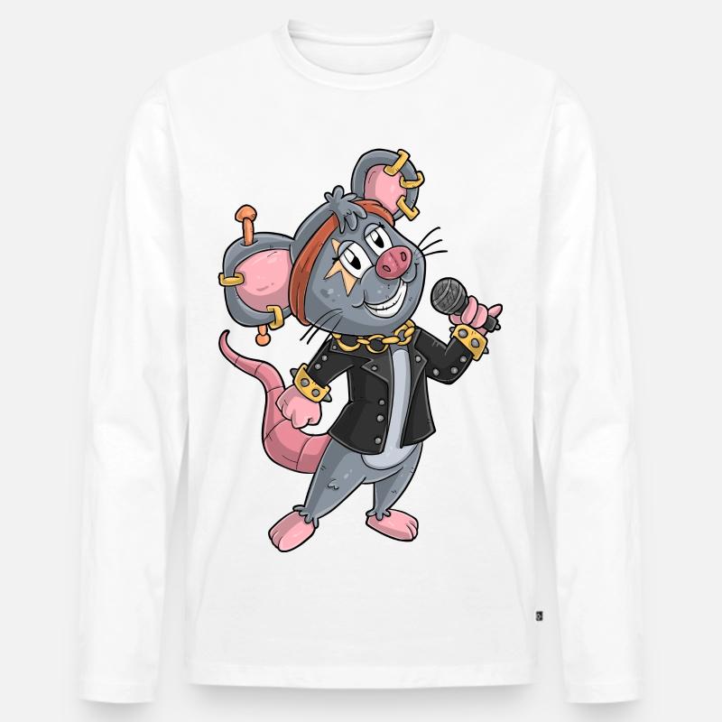 Rockerin / Maus Rockerin - Männer Premium Bio Langarmshirt - Weiß
