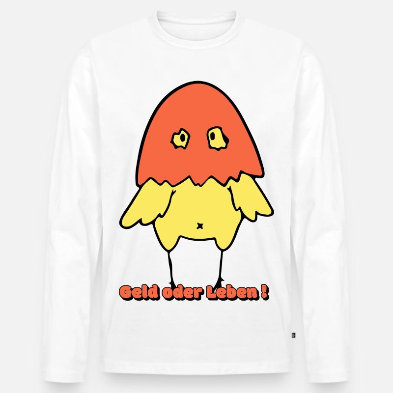 Geld oder Leben!  - Männer Premium Bio Langarmshirt - Weiß