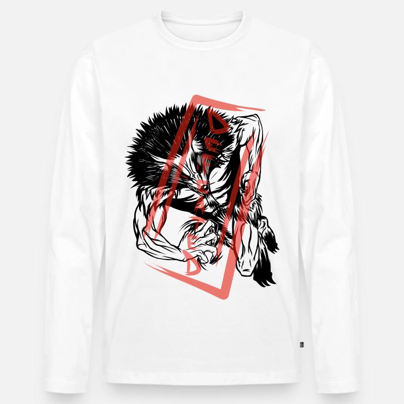 Der Besiegte: Werwolf-Monster - Männer Premium Bio Langarmshirt - Weiß