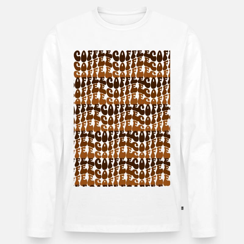 coffee coffee coffee - Männer Premium Bio Langarmshirt - Weiß