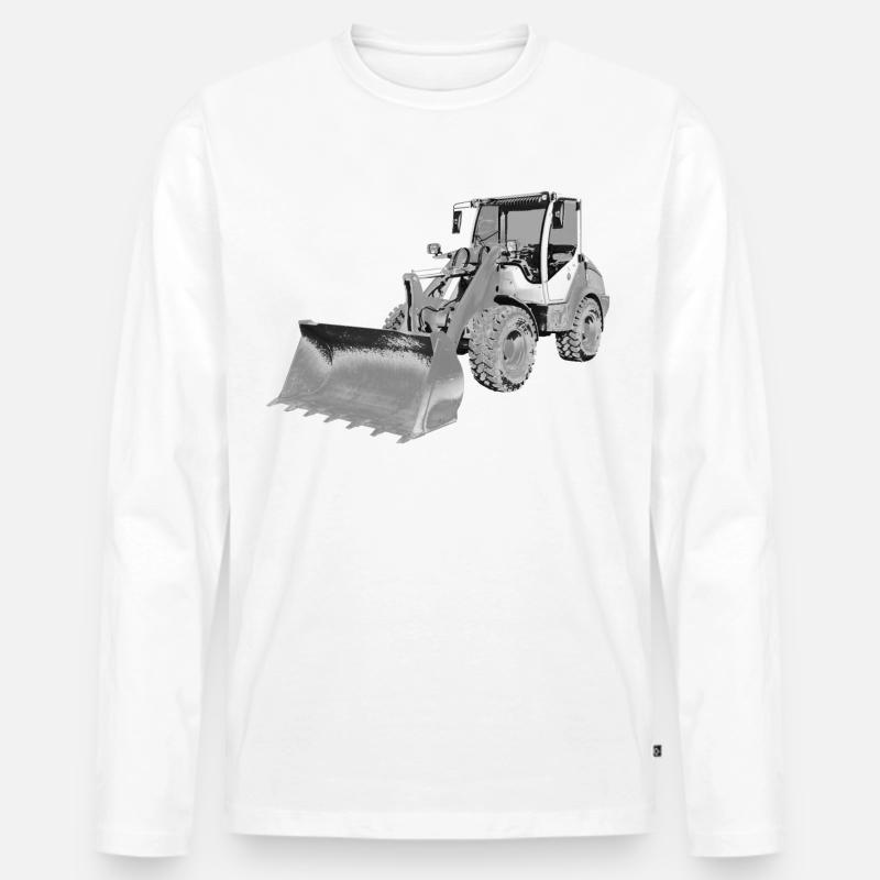 Radlader - Männer Premium Bio Langarmshirt - Weiß