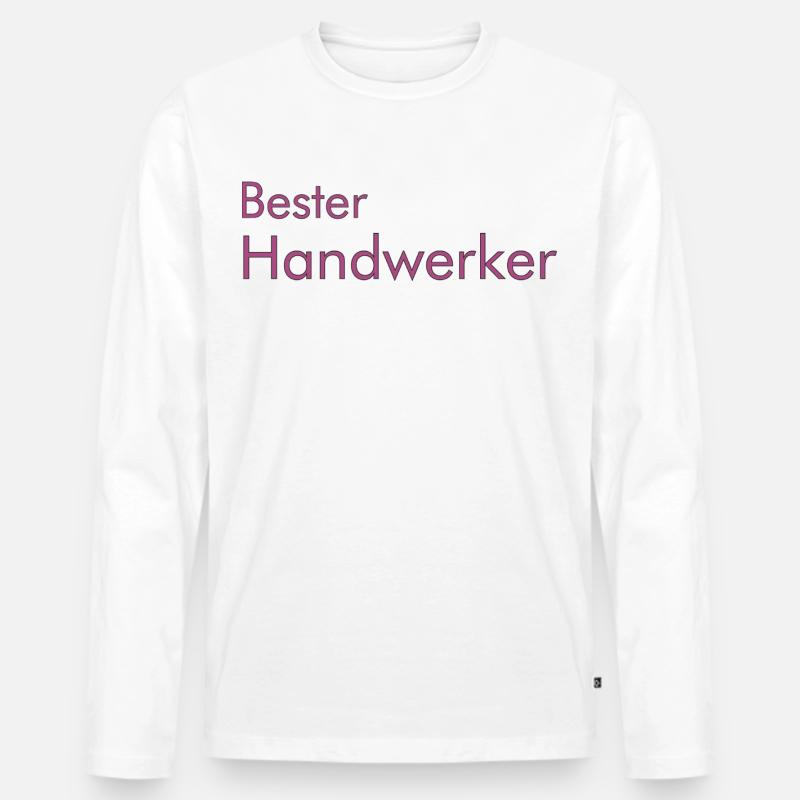 Bester Handwerker - Männer Premium Bio Langarmshirt - Weiß
