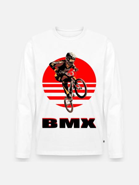 BMX Bike - Men's Premium Organic Long Sleeve Shirt - white