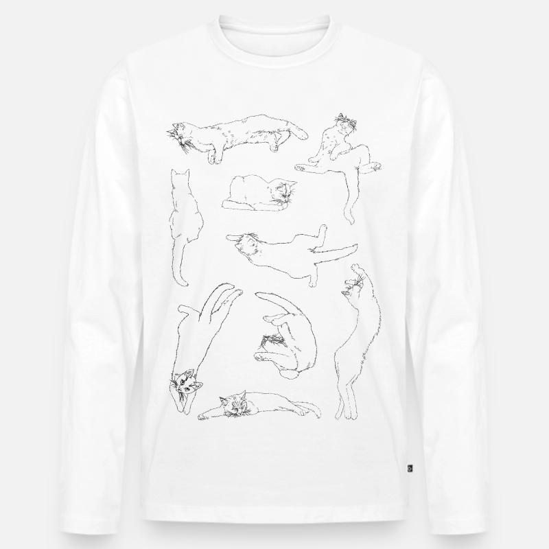 Anatomie der Katze - Männer Premium Bio Langarmshirt - Weiß