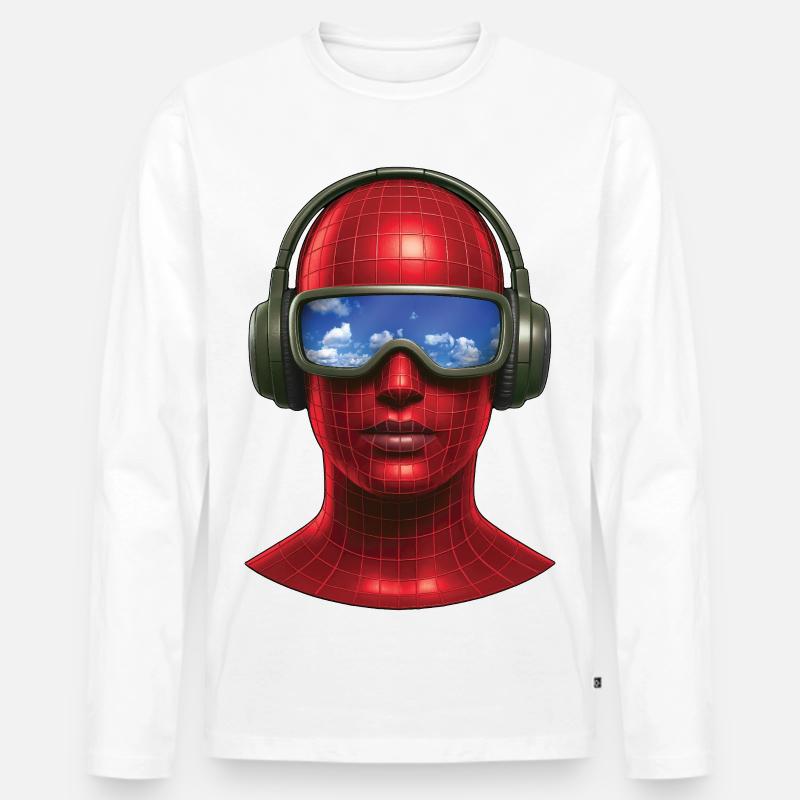 VIRTUELLER SAUERSTOFF – Ton und Bild - Männer Premium Bio Langarmshirt - Weiß