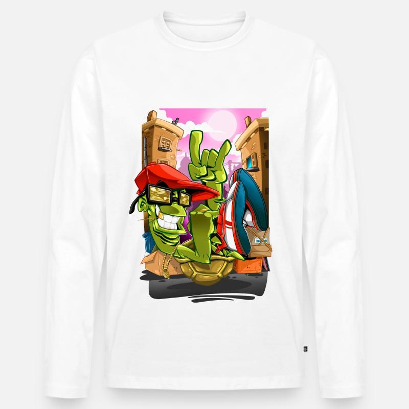 Breakdance - Männer Premium Bio Langarmshirt - Weiß