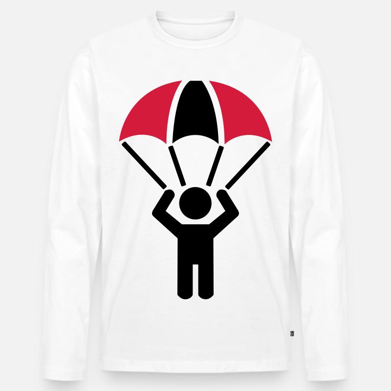 Fallschirm - Männer Premium Bio Langarmshirt - Weiß