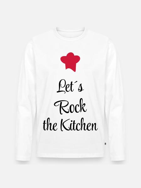cooking - Men's Premium Organic Long Sleeve Shirt - white