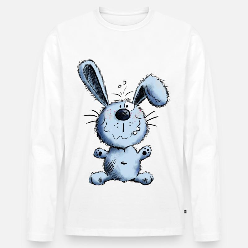 Kleiner Hoppelhase - Männer Premium Bio Langarmshirt - Weiß