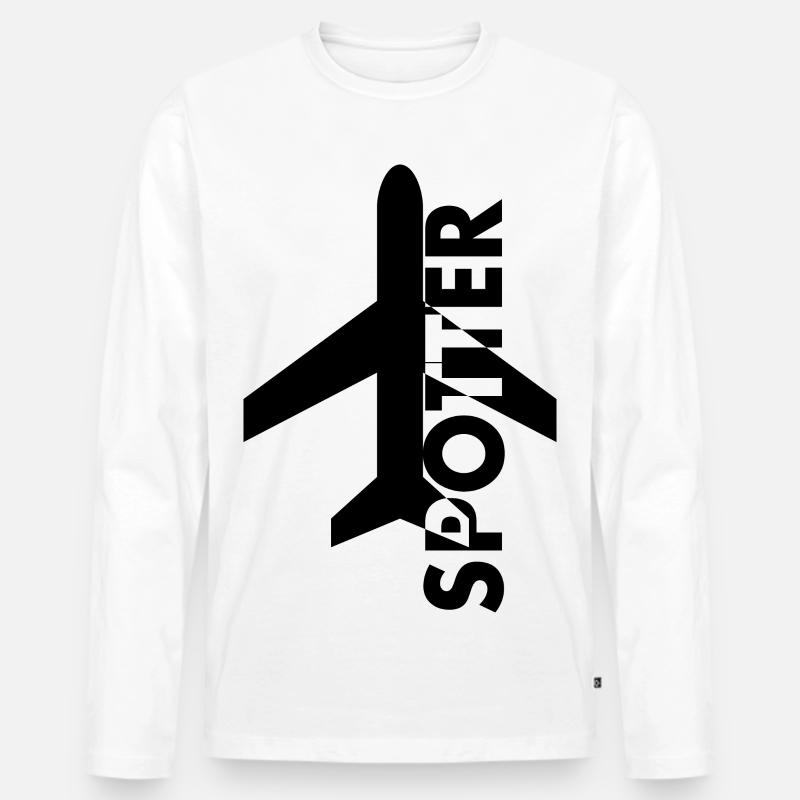 Planespotter - Männer Premium Bio Langarmshirt - Weiß