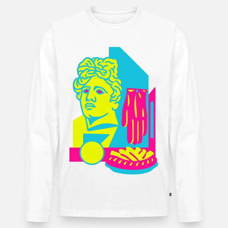 Art Food - Männer Premium Bio Langarmshirt - Weiß