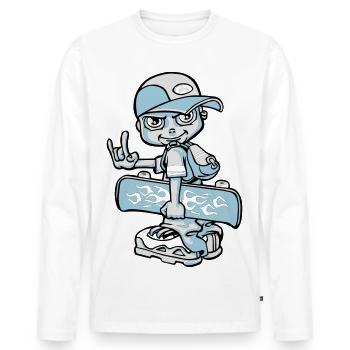 Skater boy flex - Männer Premium Bio Langarmshirt - Weiß - Vorne - Nico (187cm)