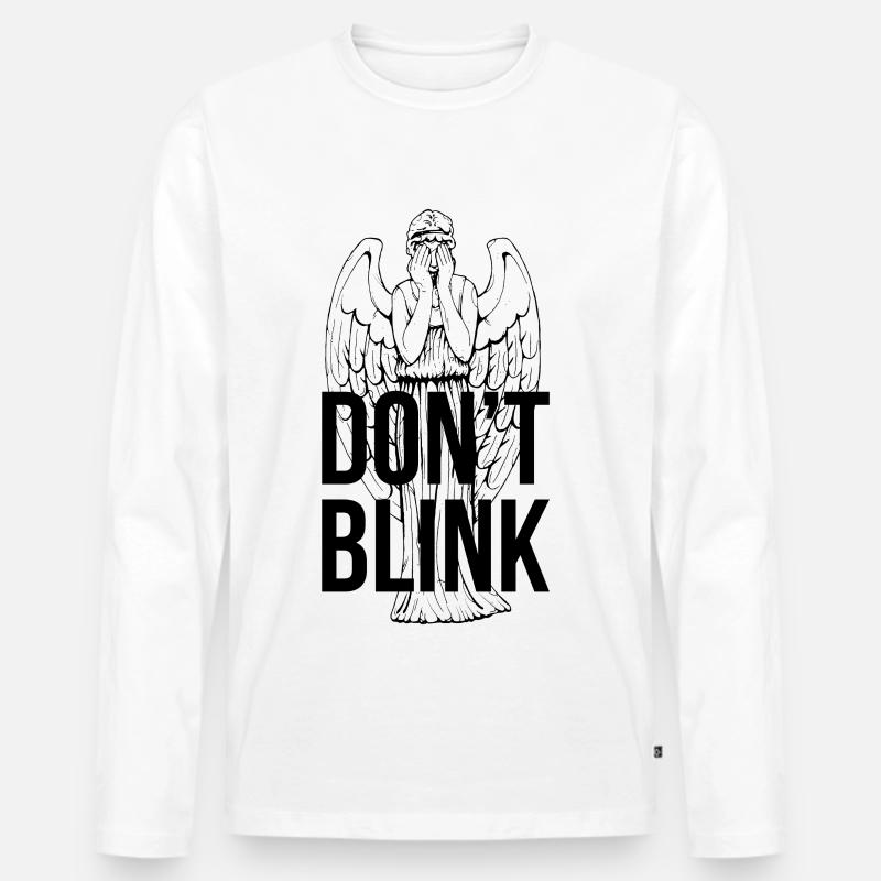 Don't Blink - Männer Premium Bio Langarmshirt - Weiß