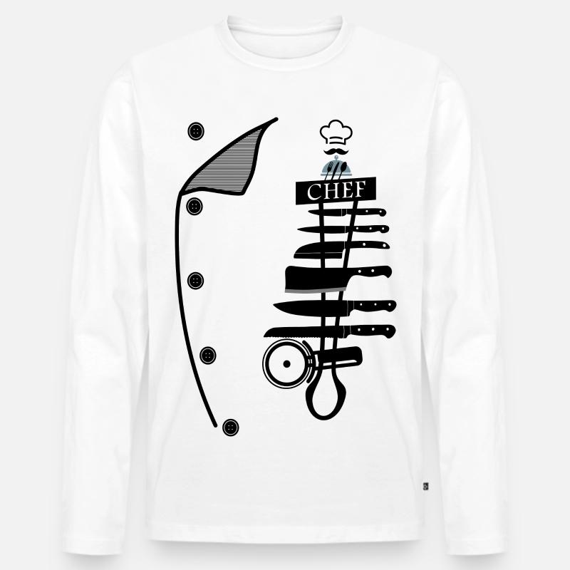 Küchenchef - Männer Premium Bio Langarmshirt - Weiß