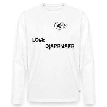 Liebe DIspenser - Männer Premium Bio Langarmshirt - Weiß - Vorne - Nico (187cm)