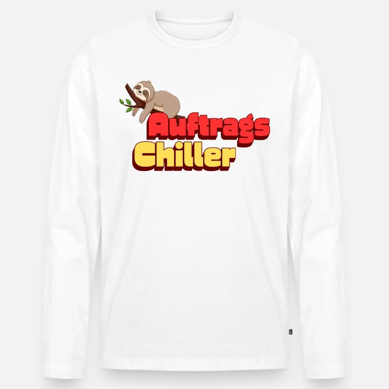 Auftragschiller Sloth - Männer Premium Bio Langarmshirt - Weiß